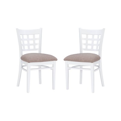 Set of 2 Lola Side Chairs Upholstered White - Linon