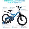 HONGGE Kids' Bike 16"/18" Wheels Bicycle with Adjustable Seat, Dual Brakes, Suspension, Training Wheels and All-Terrain Tires for Ages 4–9 - 3 of 4