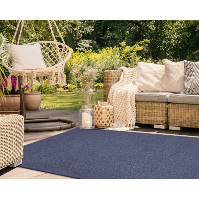 Navy Braided 5' x 7' Reversible Synthetic Rectangular Rug