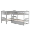 Twin L-Shaped Bunk bed with Trundle-White - 2 of 4