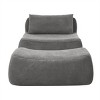 Bean Bag Lounger Modern with Waist Pillow and Ottoman for Bedroom Relaxation 41in-3irtyhousy - 3 of 4