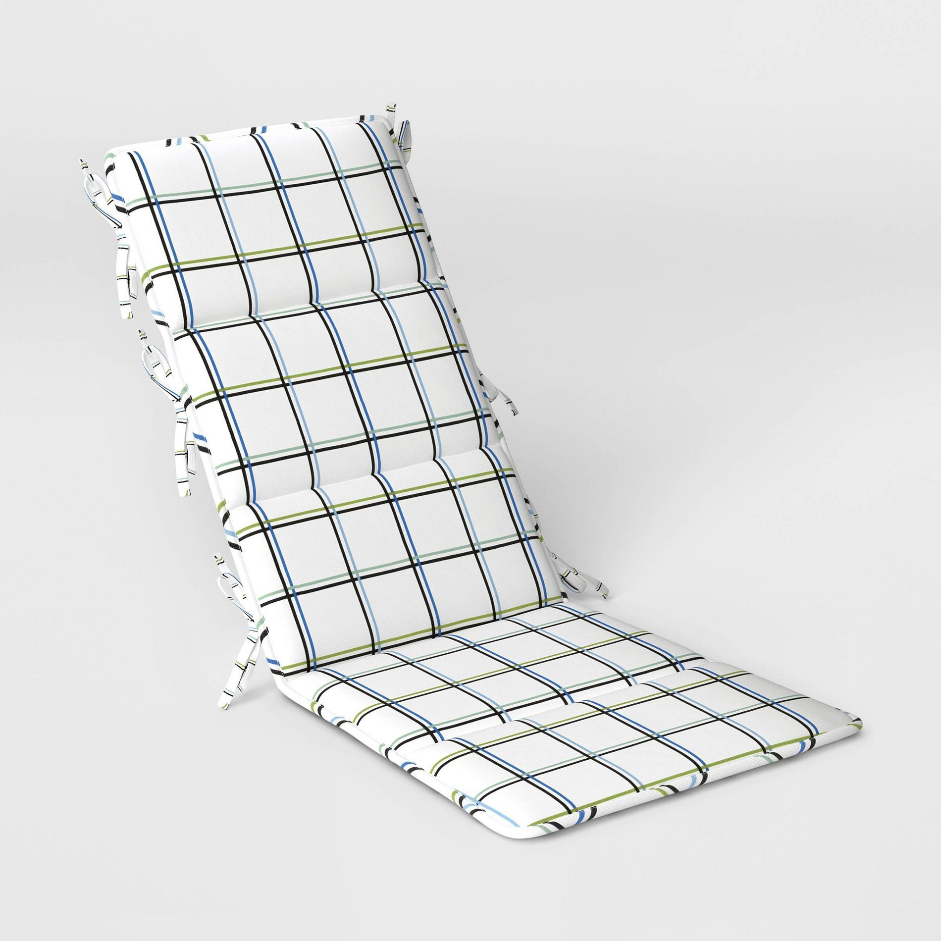 18.25"x42" Grid Adirondack Outdoor Chair Cushion White - Room Essentials™