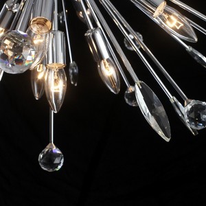 LLHZSY 12-Light 30 1/2" Dandelion Firework Crystal Flush Mount Ceiling Lights Fixture-Chrome - 1 of 4