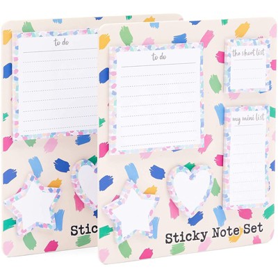 Paper Junkie 10 Pieces Pastel To Do List Sticky Notes Set, 300 Sheets Per Memo Pad, 5 Sizes