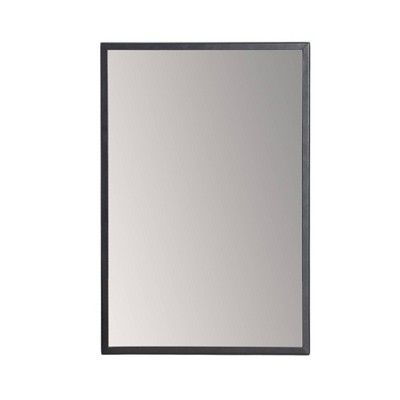 Evri Rectangular Wall Mirror Black - Brewster: 16x24, Metal Frame, Wall-Mounted, Modern Decor