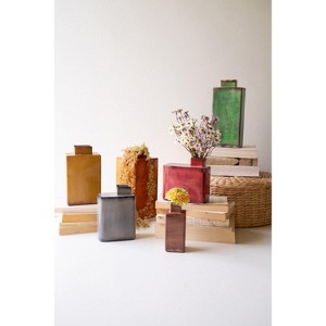 Handcrafted Painted Metal Vase Set of 6 – 9" Tall Decorative Home Accents by Kalalou - 1 of 4