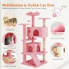 ELJGET 54" Cat Tree Tower, Multi-Level Cat Condo with Sisal Scratching Posts, Ladder, Plush Toys & Cozy Perches – Pink - 3 of 4