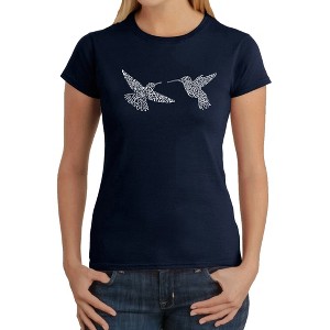 LA Pop Art Hummingbirds - Women's Word Art T-Shirt - 1 of 4