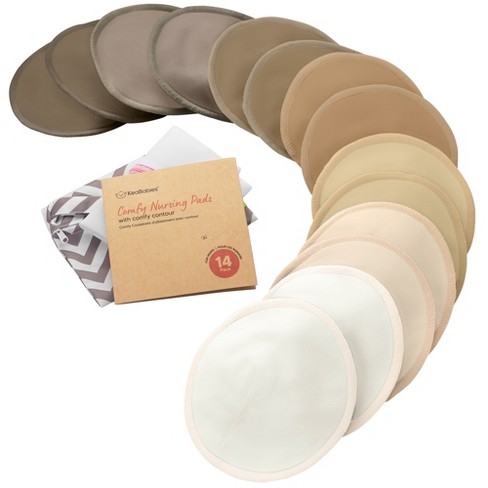 Keababies 14pk Organic Nursing Pads, Washable Breast Pads For Breastfeeding,  Reusable Nipple Pads, Breastfeeding Essentials : Target