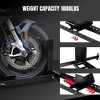 Adjustable Motorcycle Wheel Chock Stand Heavy Duty 1800lb Weight Capacity, Stand Steel Construction Motorcycle Stand Holder for 15"-22" Wheels - 3 of 4