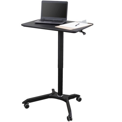 28 Pneumatic-Adjustable Tilt Top Compact Standing Desk - White Frame/White  Top