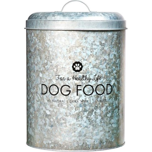 Amici Pet Buster Healthy Life Dog Food Large Galvanized Metal Storage Bin Airtight With Lid And Metal Handles 17 Lbs Dry Food Capacity Target