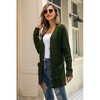 V For City Women's Knit V Neck Long Sleeve Button Front Cardigan with Pockets - 3 of 4