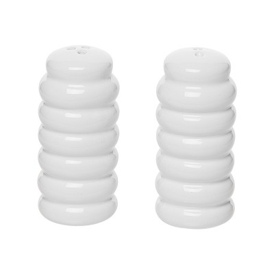 Totalee Gift Make The Best Pair Ribbed Salt and Pepper Shaker w/ Box Set of 2 Ceramic White