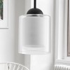 Dewdrop Modern Pendant Light Black Metal and Double Glass Shade Hanging Fixture for Kitchen Island - 2 of 4