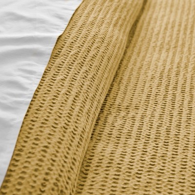 Ochre Organic Cotton King Waffle Weave Duvet Set
