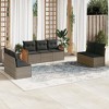 vidaXL Garden Sofa Set Grey PE rattan, powder-coated steel, polyester fabric - 2 of 4