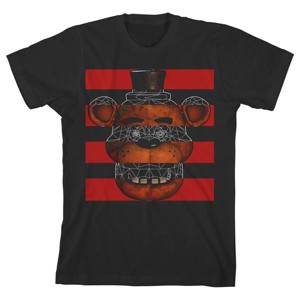 Five Nights at Freddy's Fazbear Face Flag Boy's Black T-shirt - 1 of 3