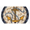 Earth Rugs Nautical Anchor Printed Coaster – 5"x5" Braided Jute, Coastal Blue Decor Accent - 3 of 3