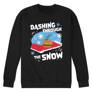 Men's - SpongeBob SquarePants - Dashing Through The Snow Graphic Fleece Sweatshirt - 1 of 4
