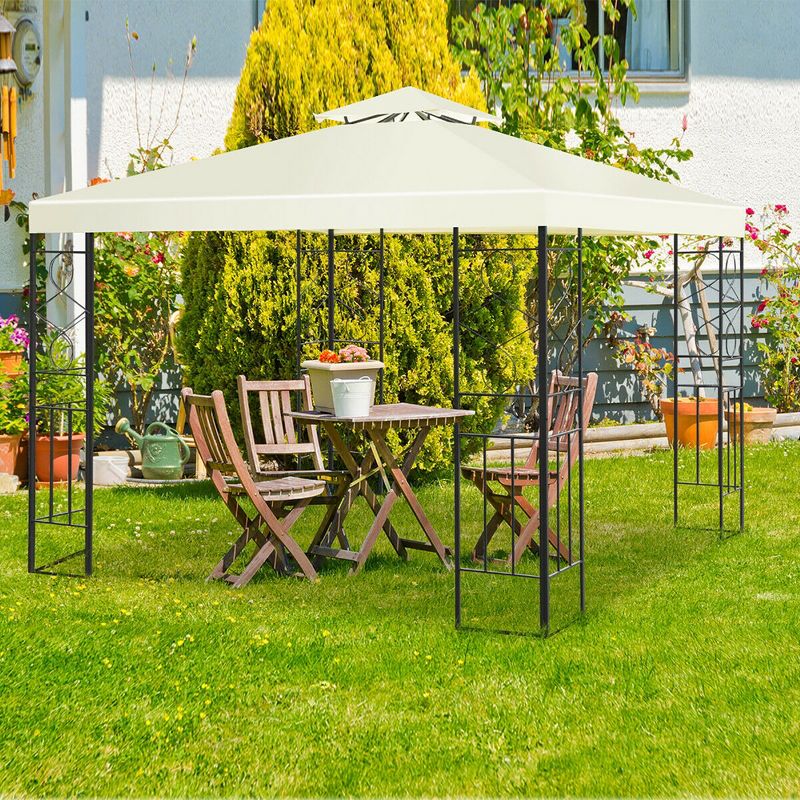 Costway 2 Tier 10'x10' Patio Gazebo Canopy Tent Steel Frame Shelter Awning, 5 of 8