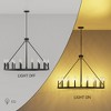 Maxax Black Iron Chandelier,Farmhouse Industrial Ceiling Lighting for Large Living Room Dining Room Foyer - 4 of 4