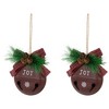 Northlight Jingle Bell "Joy" Disc Christmas Ornaments - 5" - Maroon - Set of 2 - 4 of 4