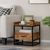 Tangkula Nightstand Side End Sofa Table w/ Drawer Metal Frame for Living Room Bedroom - 2 of 4