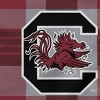 NCAA South Carolina Gamecocks Plaid Steel Royal Plush Faux Shearling Blanket - 2 of 3