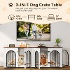 71" Double Dog Crate Furniture, XXL Indoor Wooden Kennel for 2 Dogs, TV Stand with Double Doors, Removable Divider, End Table with Pads - 2 of 4