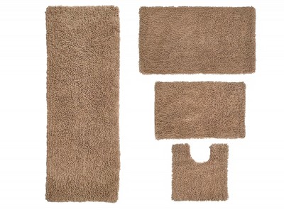 Fantasia Bath Rug Collection Cotton Shaggy Pattern Tufted Set of 4 Bath Rug Set - Home Weavers