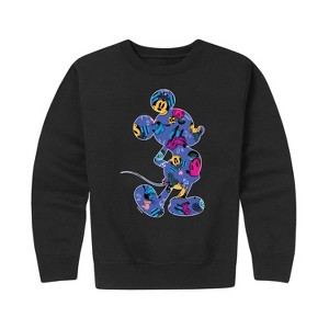 Boys' - Disney - Mickey Silhouette Expressive Pattern Graphic Long Sleeve Fleece Sweatshirt - 1 of 4