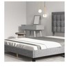 Velvet Upholstered Bed Frame with Adjustable Headboard, Wood Slat Support, No Box Spring Needed, Easy Assembly - 2 of 4