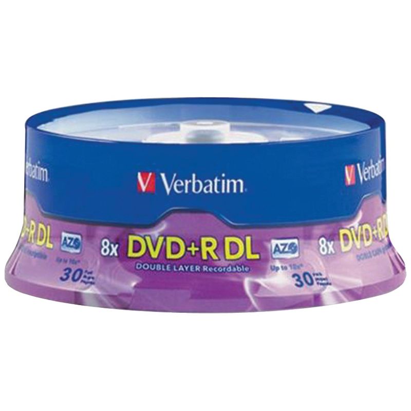 Verbatim® AZO 8.5-GB 8x Dual-Layer DVD+Rs Discs on 30-Count Spindle, 96542, 1 of 2