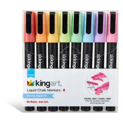 KINGART Liquid Chalk Markers, 8 Pastel Colors
