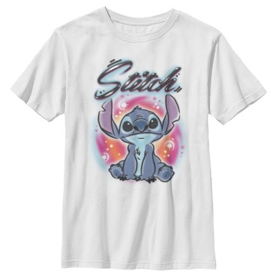 Boy's Lilo & Stitch Colorful Airbrush T-shirt - White - Large : Target