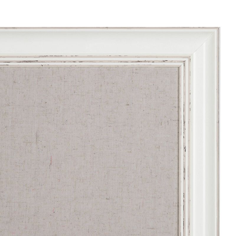 27&#34; x 43&#34; Macon Framed Linen Fabric Pinboard White - Kate &#38; Laurel All Things Decor, 4 of 7