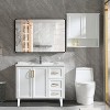 NicBex 40x30" Rect Bathroom Mirror with Aluminum Alloy Frame,Round Corner Metal Wall Mirror with 4mm HD Glass,Anti-Rust&Shatterproof Mirror - 2 of 4