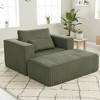 Whisen All-Foam Corduroy Lounge Chair, Compressed Sofa Bed, Modular Deep-Seat Floor Couch with Ottoman - 3 of 4