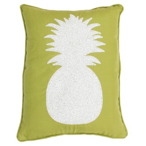 Pineapple Print Lumbar Throw Pillow Green - Decor Therapy