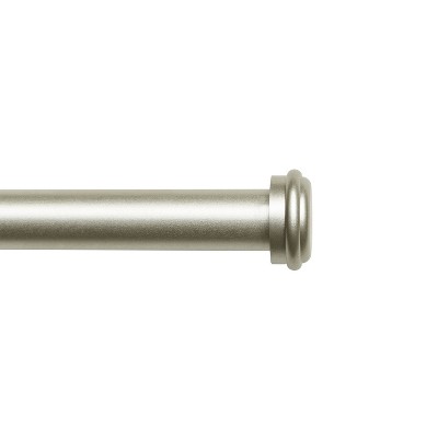 Matte Silver Adjustable Iron Curtain Rod with Finials