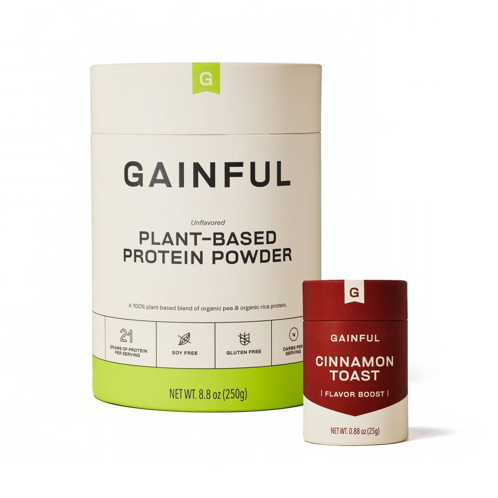 Photos - Vitamins & Minerals Gainful Vegan Plant Based Protein Powder with Cinnamon Toast Bundle - 8.8o