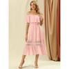 Allegra K Women's Off Shoulder Ruffle Lace Insert High Waist Short Sleeve Flowy Maxi Dress - 2 of 4