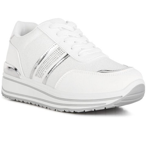 Женские кроссовки London Rag Womens Metallic Panel Platform Sneakers 5