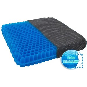 5 Star Super Deals Ergonomic Gel Honeycomb Cushion 2.4" Cooling Comfort with NonSlip Orthopedic Pressure Relief for Sciatica Tailbone BackPain Relief - 1 of 4