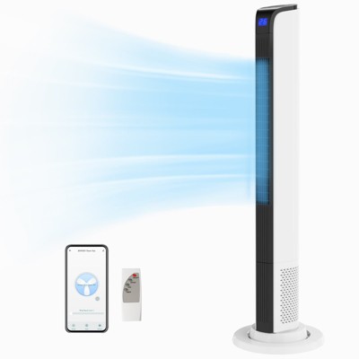 ROVSUN Smart Tower Fan, Bladeless Standing Floor Fan with Timer, 3 Speed & Oscillating with for Bedroom Home Office