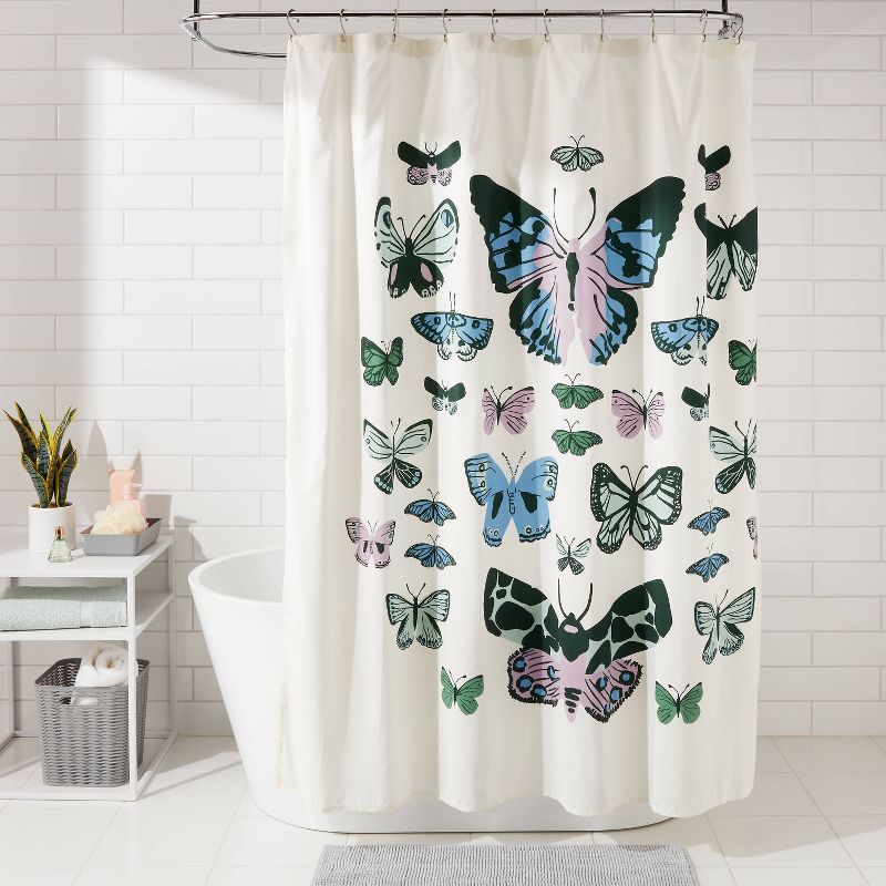 72&#34;x72&#34; Butterfly Microfiber Shower Curtain - Room Essentials&#8482;, 3 of 9