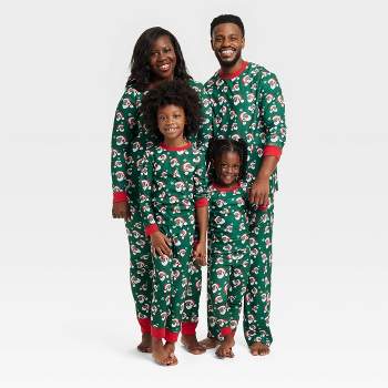 Greentop Gifts Santa Print Matching Family Pajama Set - Green