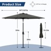 9ft Patio Umbrella, Table Umbrella Outdoor Patio with Crank Lift & Push Button Tilt, 8 Sturdy Ribs for Yard, Deck, Pool - 2 of 4
