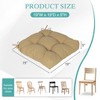 Aoodor 19x19x5 Inch Tufted Outdoor Chair Cushions, Water and Fade Resistant Polyester Dining Chair Pads with Ties for Patio Furniture, Set of 4 - 4 of 4